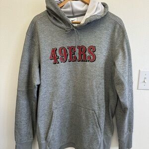 Nike Gray 49ERS Saloon font hooded Sweatshirt